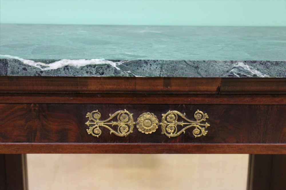 Large French Empire Marble Topped Mahogany Console Table View IX