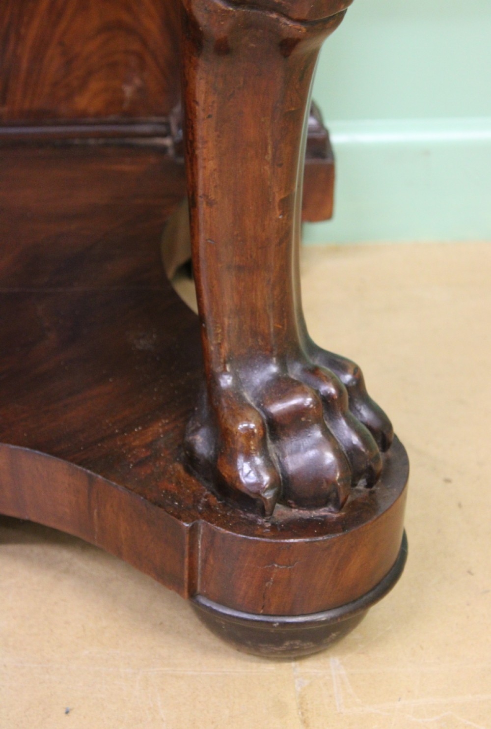 Large French Empire Marble Topped Mahogany Console Table View XII