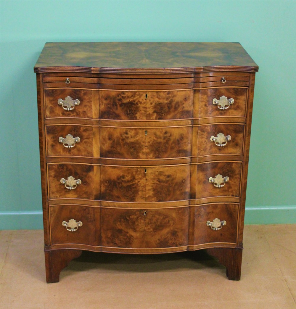 Burr Walnut Serpentine Chest of Drawers