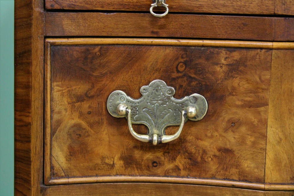 Burr Walnut Serpentine Chest of Drawers View II