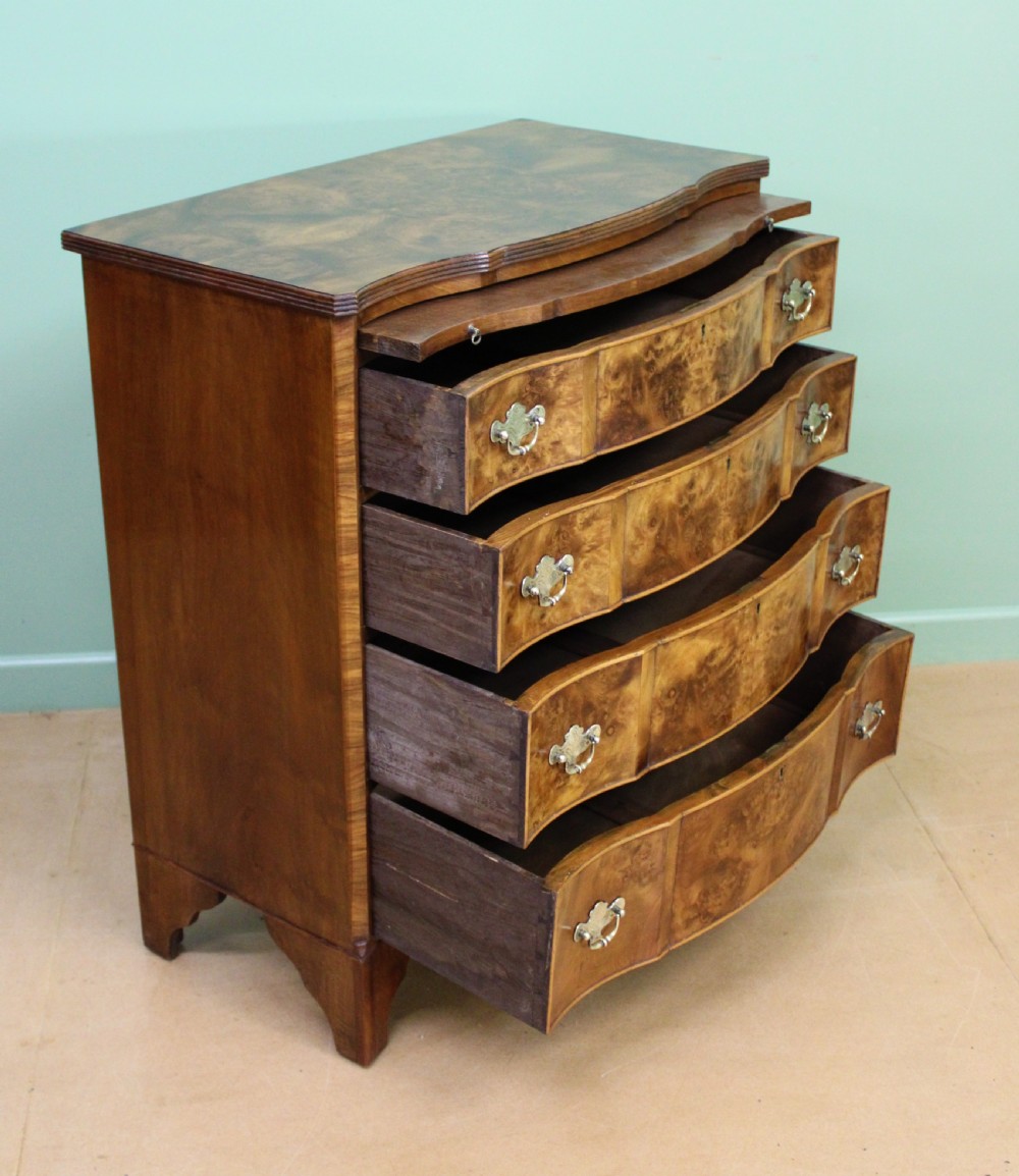 Burr Walnut Serpentine Chest of Drawers View V