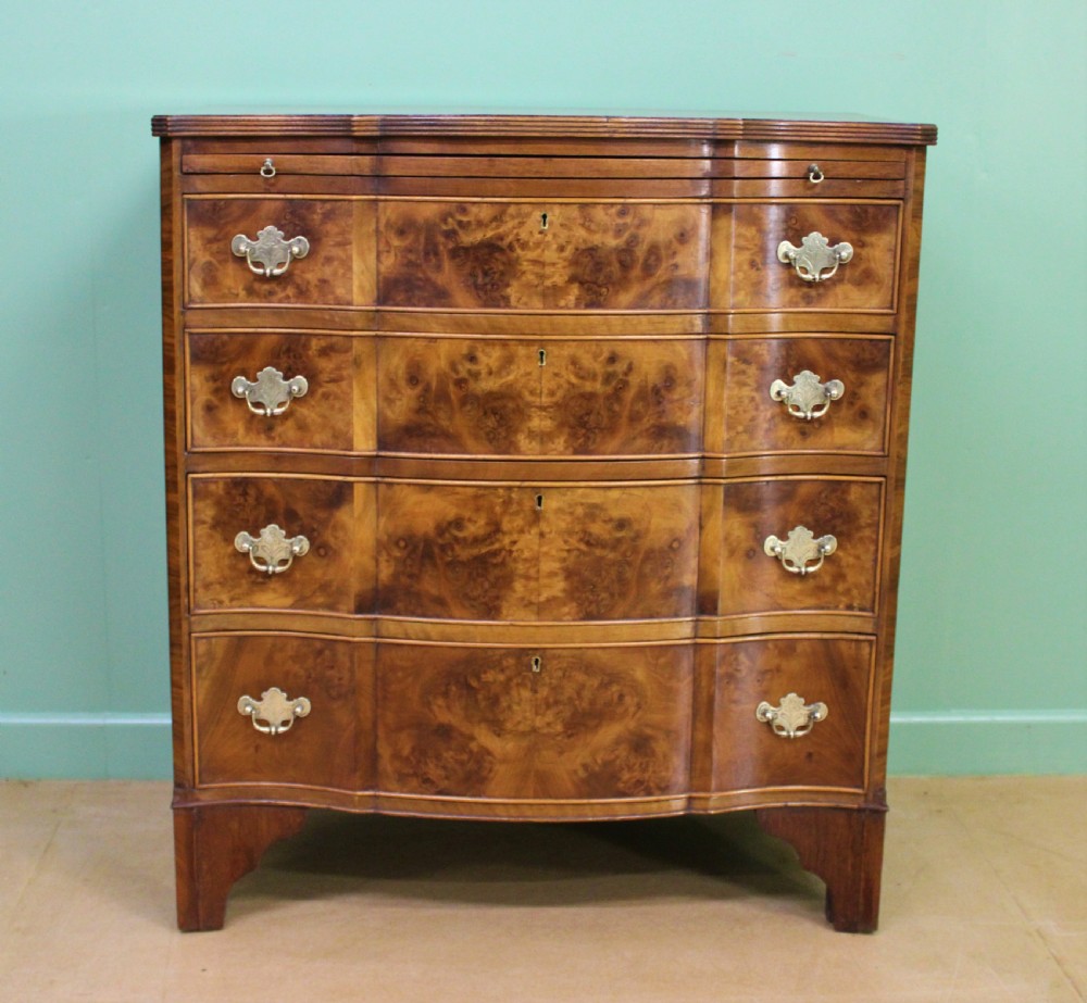 Burr Walnut Serpentine Chest of Drawers View VI