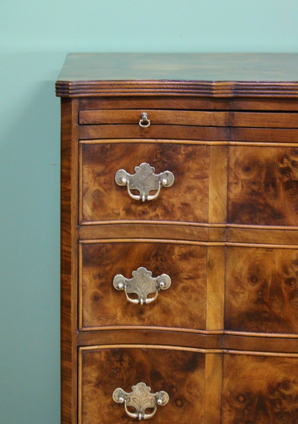Burr Walnut Serpentine Chest of Drawers View VII
