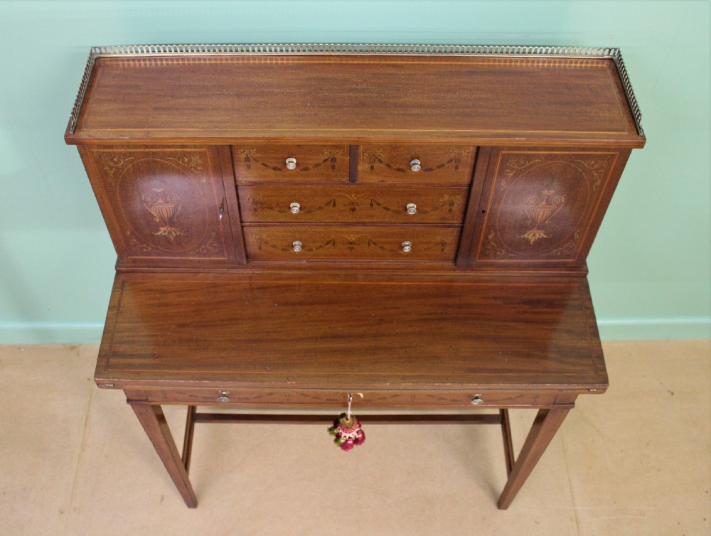 Inlaid Mahogany Bonheur Du Jour by Jas Shoolbred & co View II