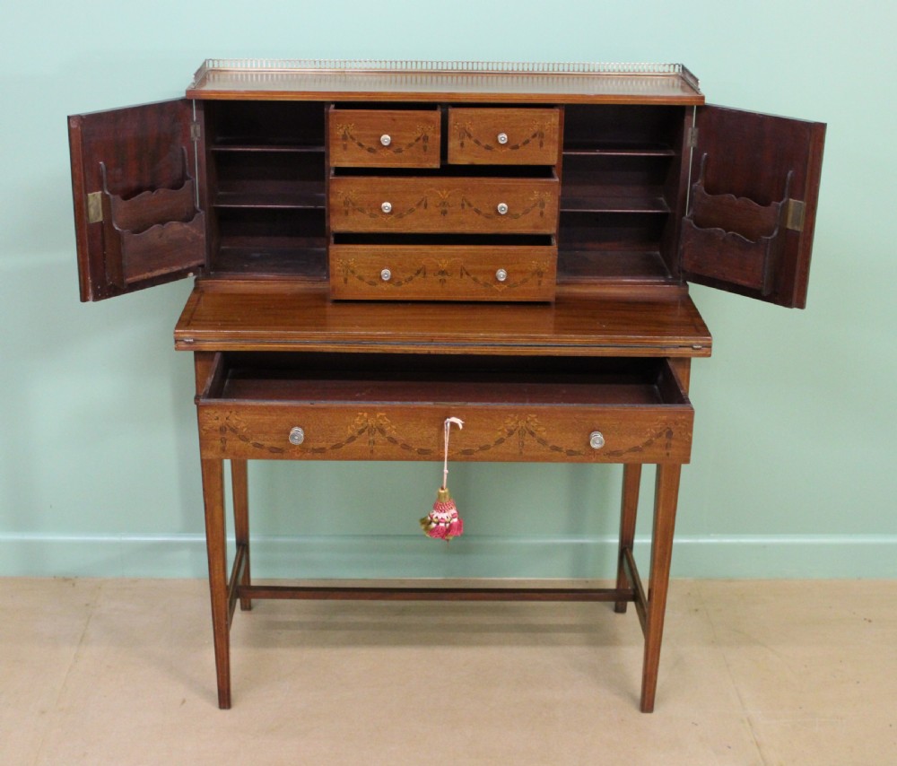 Inlaid Mahogany Bonheur Du Jour by Jas Shoolbred & co View III