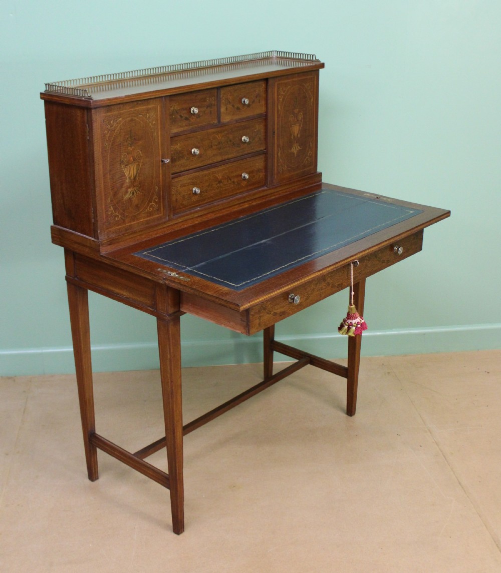 Inlaid Mahogany Bonheur Du Jour by Jas Shoolbred & co View IV