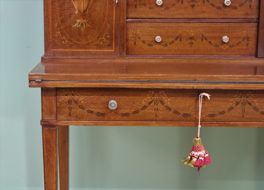 Inlaid Mahogany Bonheur Du Jour by Jas Shoolbred & co View VII