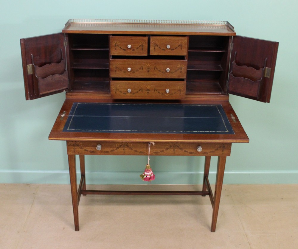 Inlaid Mahogany Bonheur Du Jour by Jas Shoolbred & co View XIV
