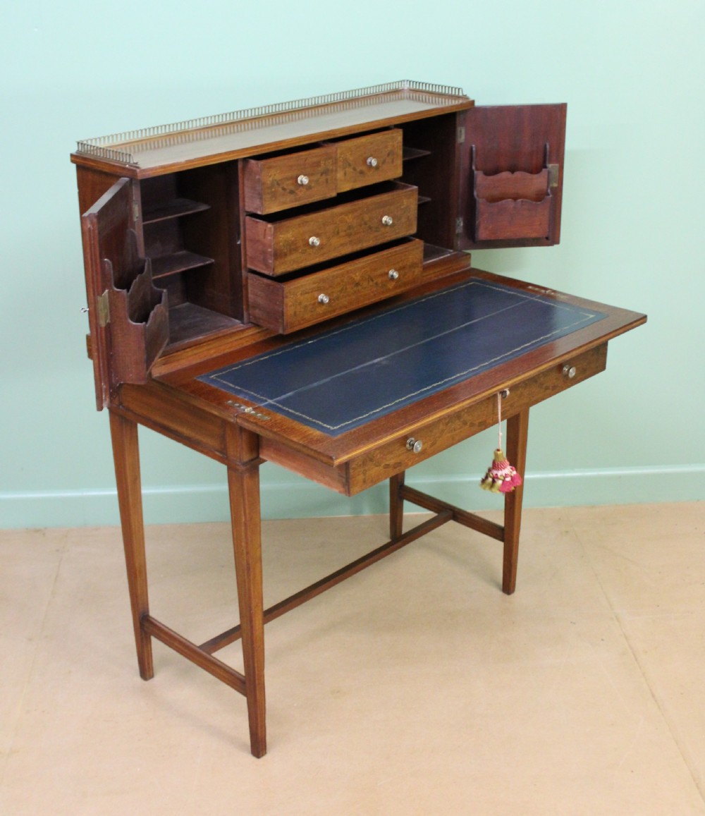 Inlaid Mahogany Bonheur Du Jour by Jas Shoolbred & co View XV