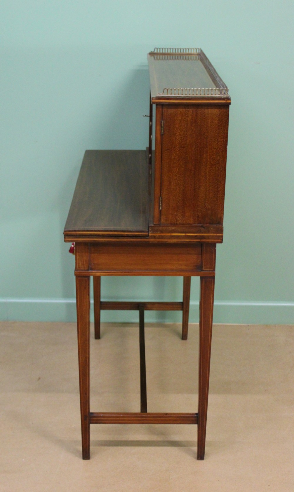 Inlaid Mahogany Bonheur Du Jour by Jas Shoolbred & co View XVII