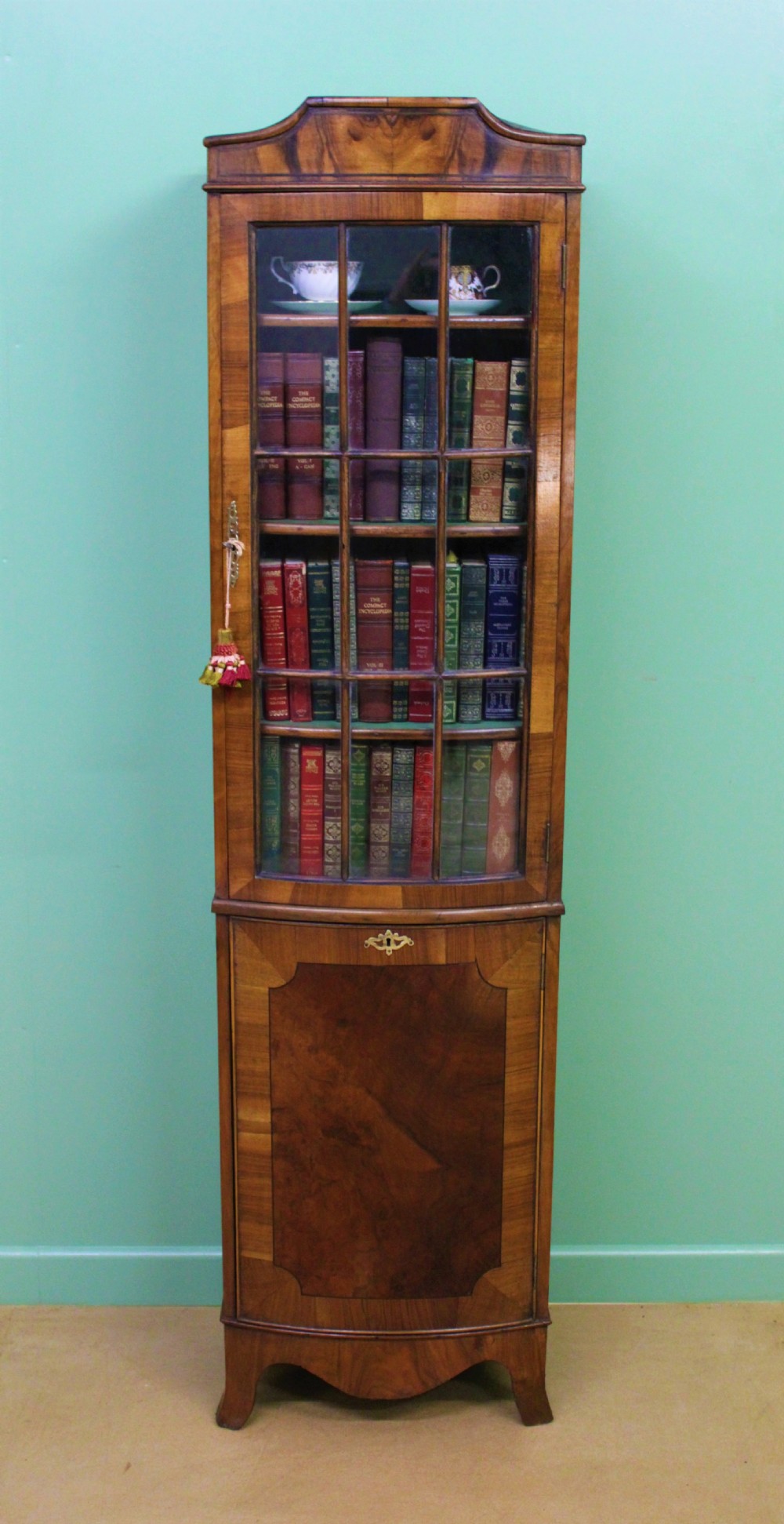 Slender Burr Walnut Bookcase