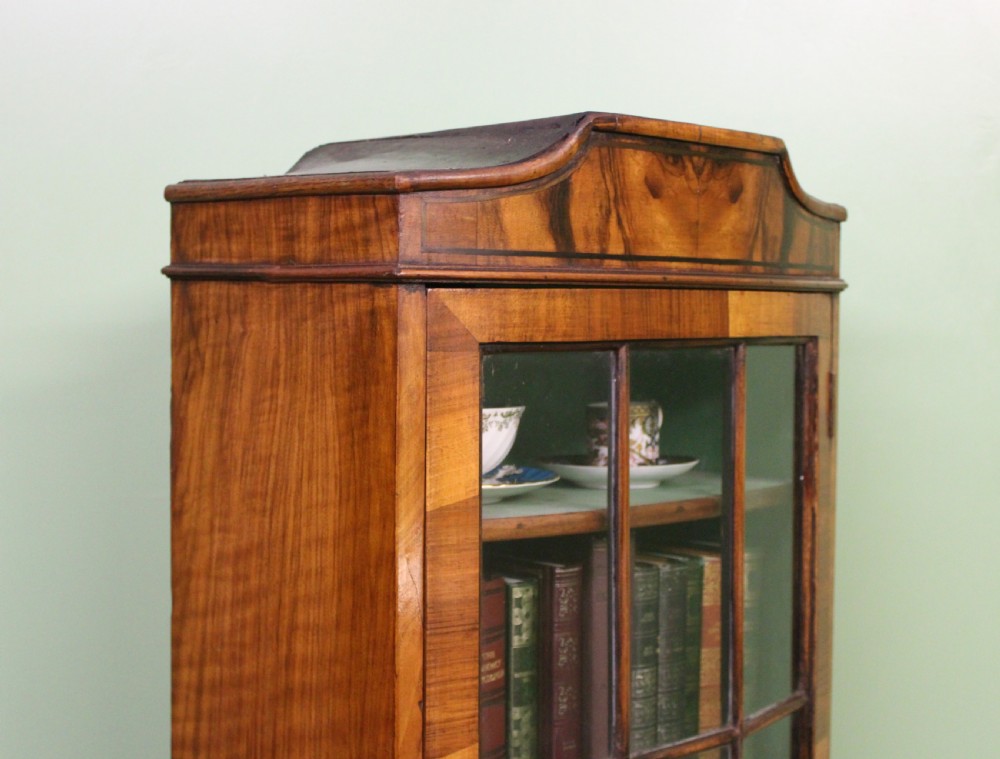 Slender Burr Walnut Bookcase View IV