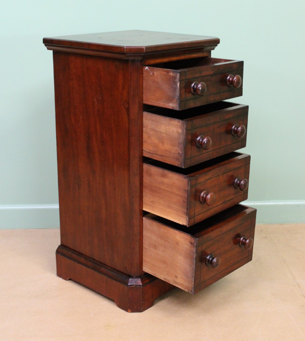 Pair of Victorian Inlaid Mahogany Bedside Chests View V