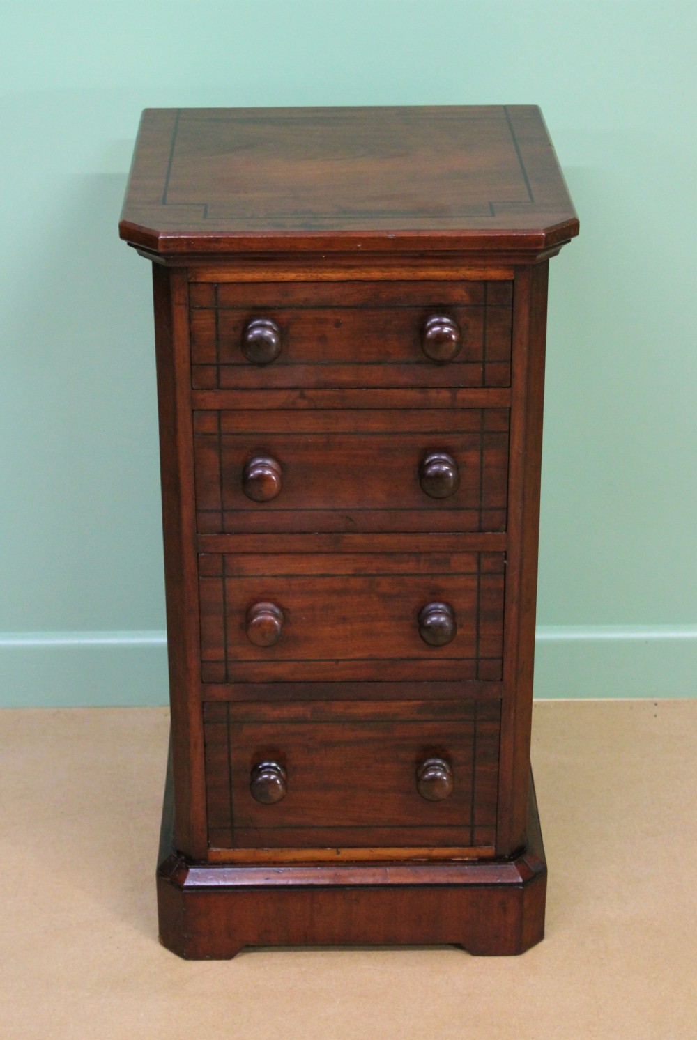 Pair of Victorian Inlaid Mahogany Bedside Chests View VI