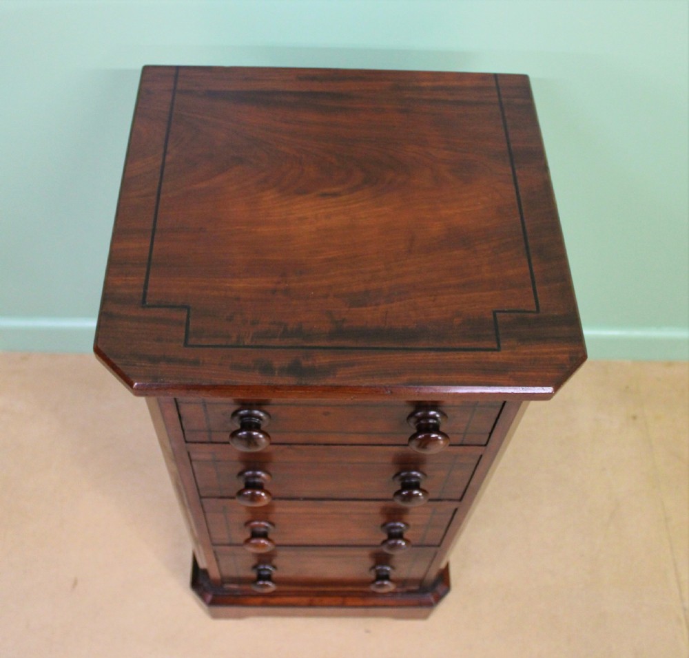 Pair of Victorian Inlaid Mahogany Bedside Chests View VIII