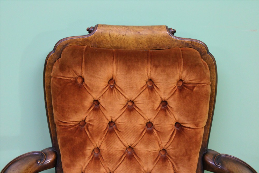George I Style Burr Walnut Desk Armchair View VII