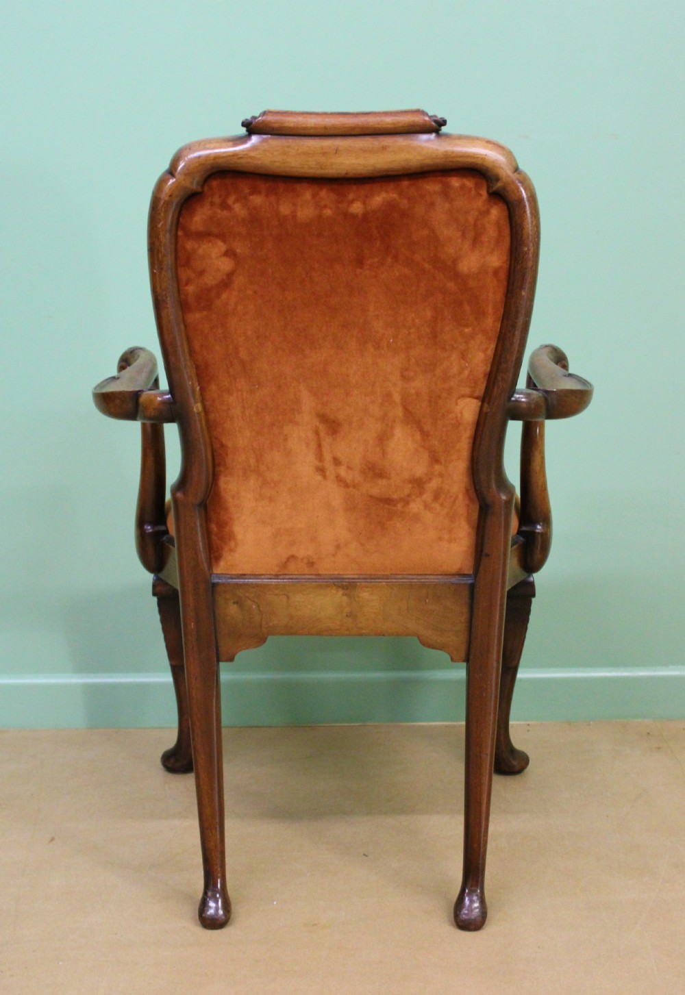 George I Style Burr Walnut Desk Armchair View IX