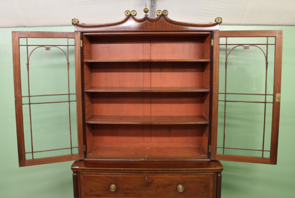 George IV Inlaid Mahogany Secretaire Bookcase View VII
