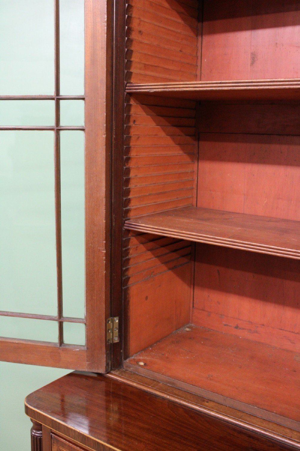 George IV Inlaid Mahogany Secretaire Bookcase View VIII