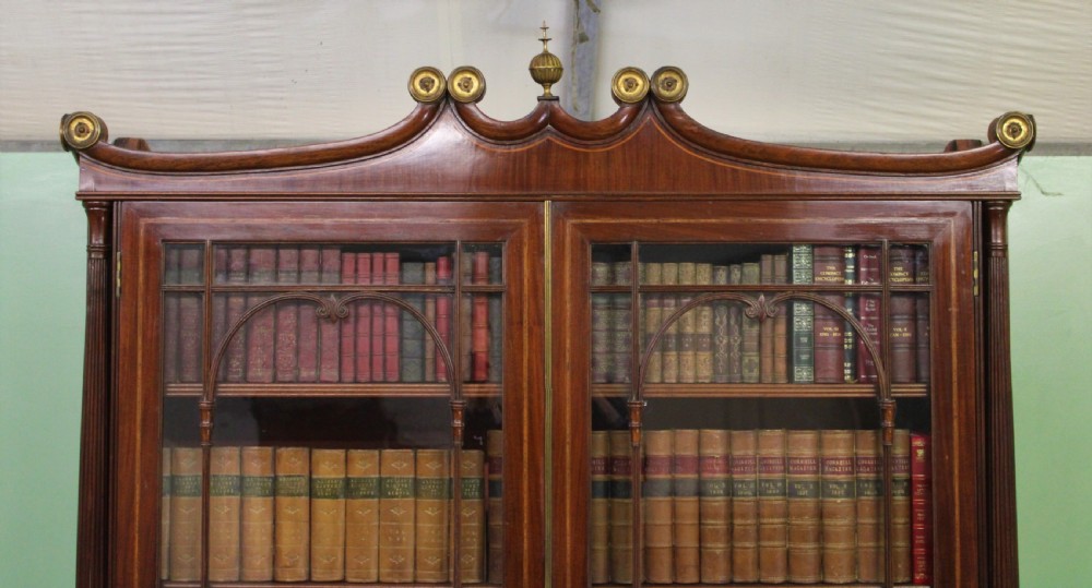 George IV Inlaid Mahogany Secretaire Bookcase View XI