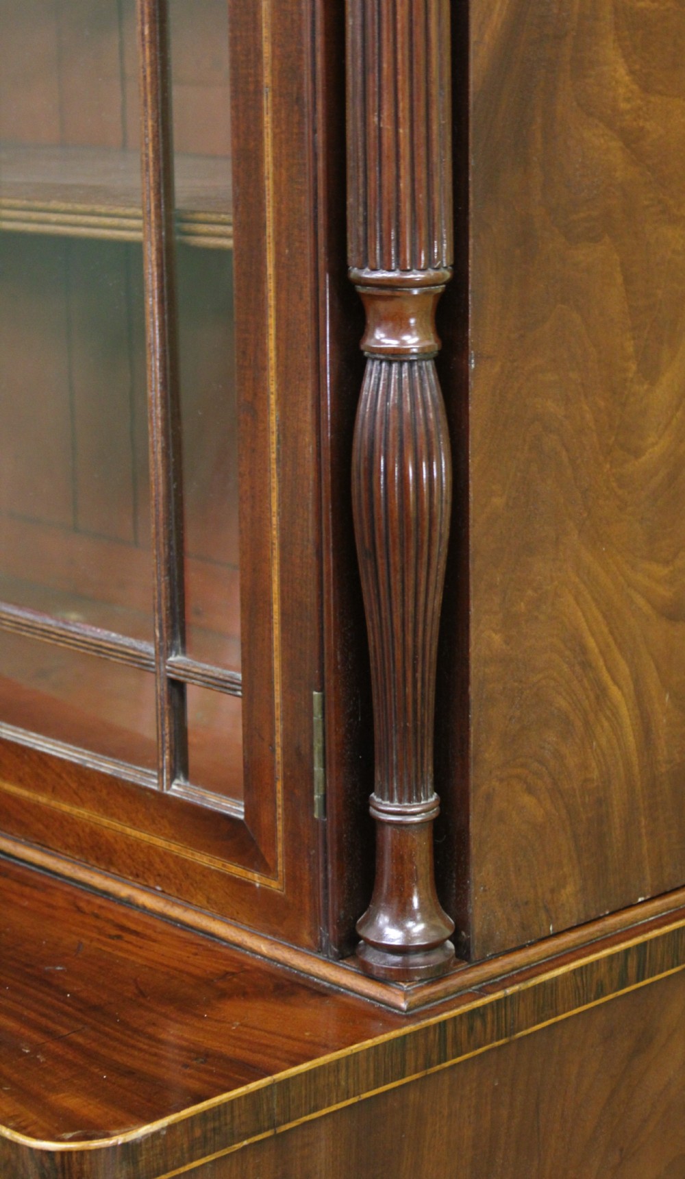 George IV Inlaid Mahogany Secretaire Bookcase View XX