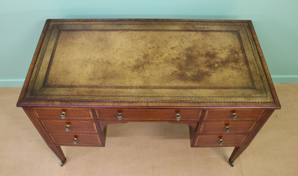 Edwardian Inlaid Mahogany Writing Desk View II