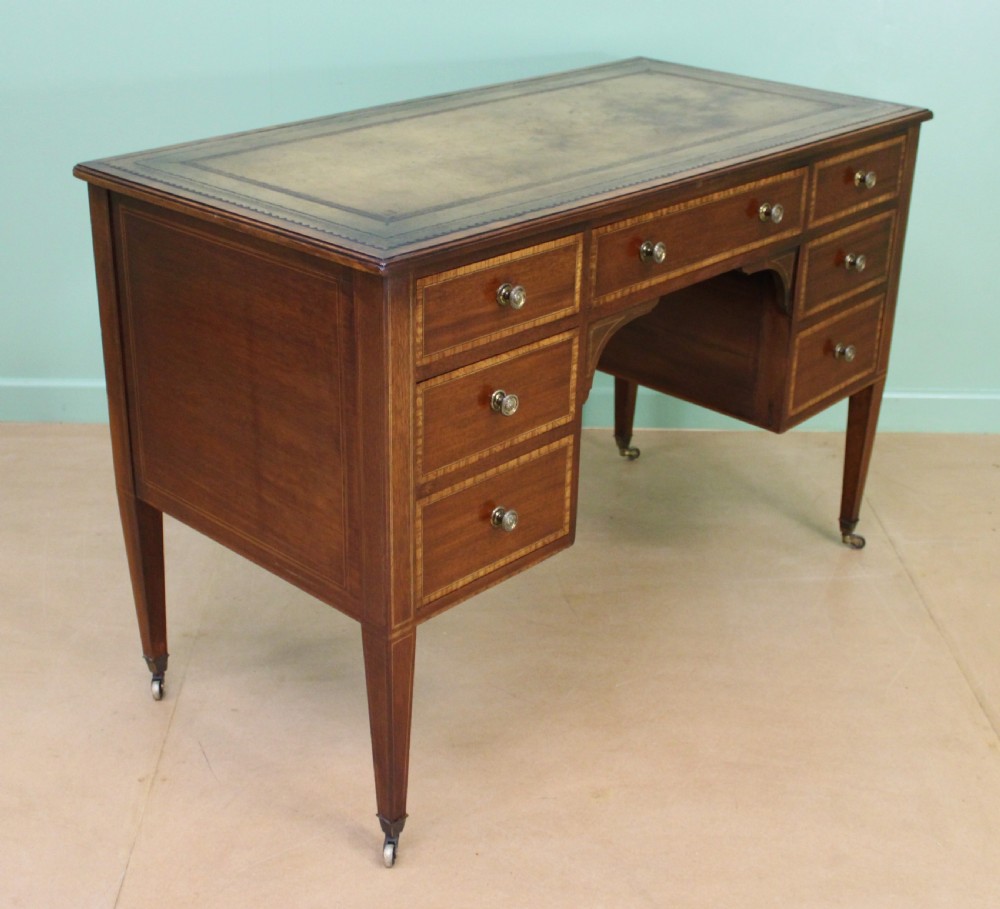 Edwardian Inlaid Mahogany Writing Desk View XI