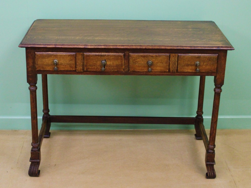 Two Drawer Oak Side Table