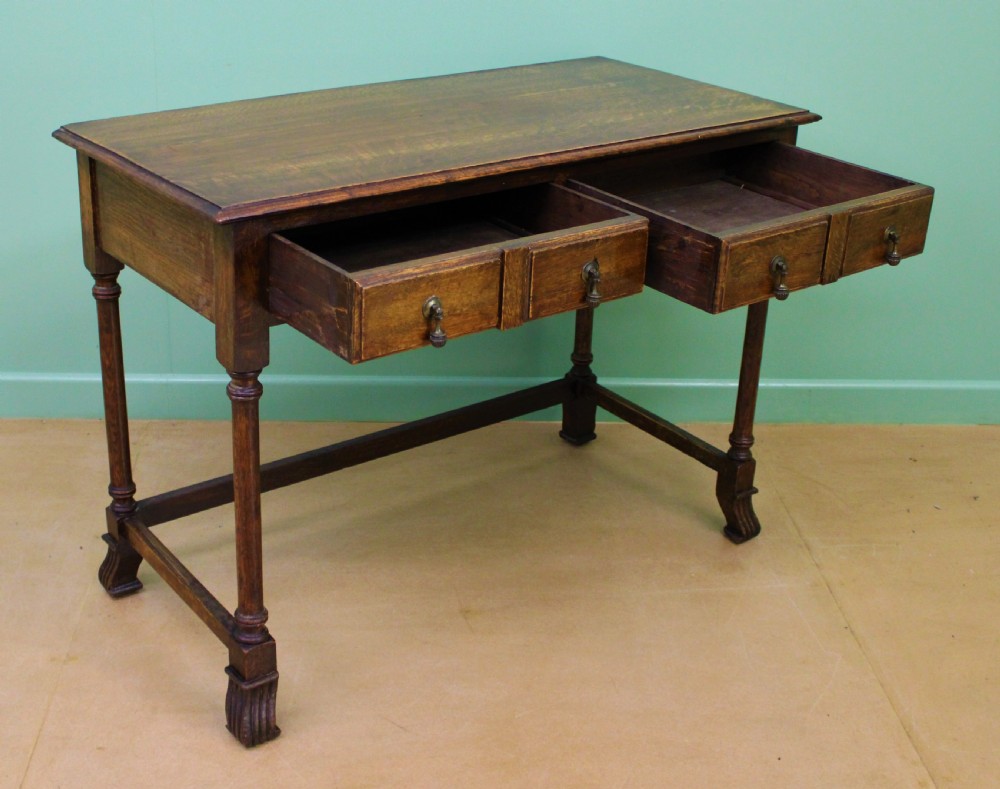 Two Drawer Oak Side Table View III