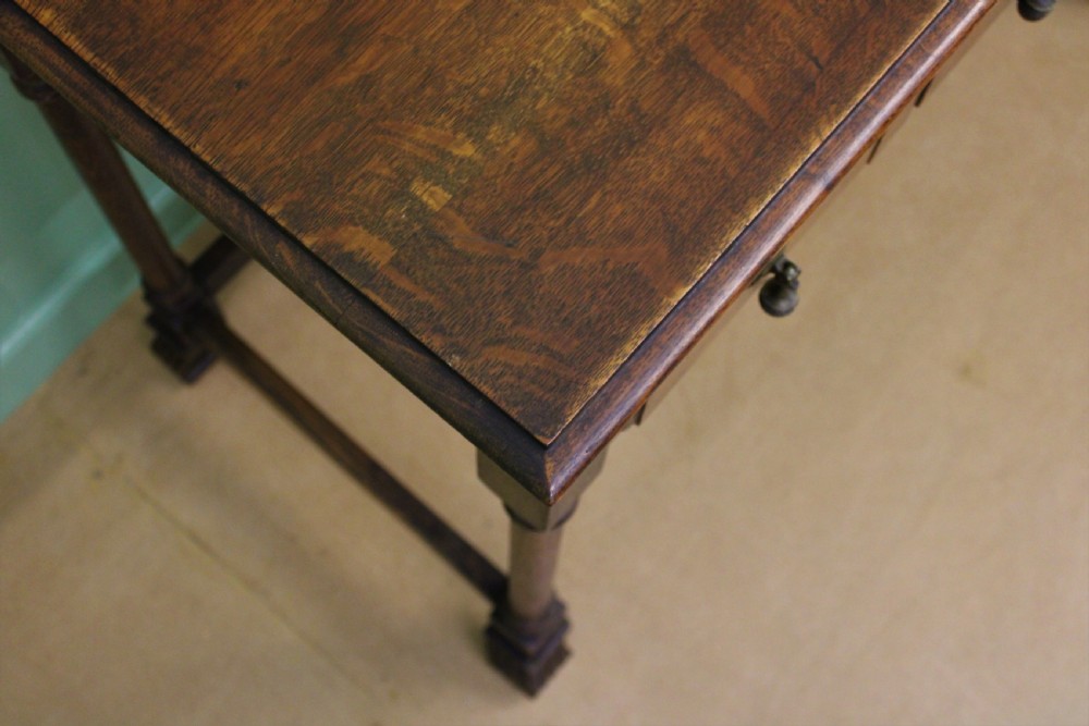 Two Drawer Oak Side Table View VII