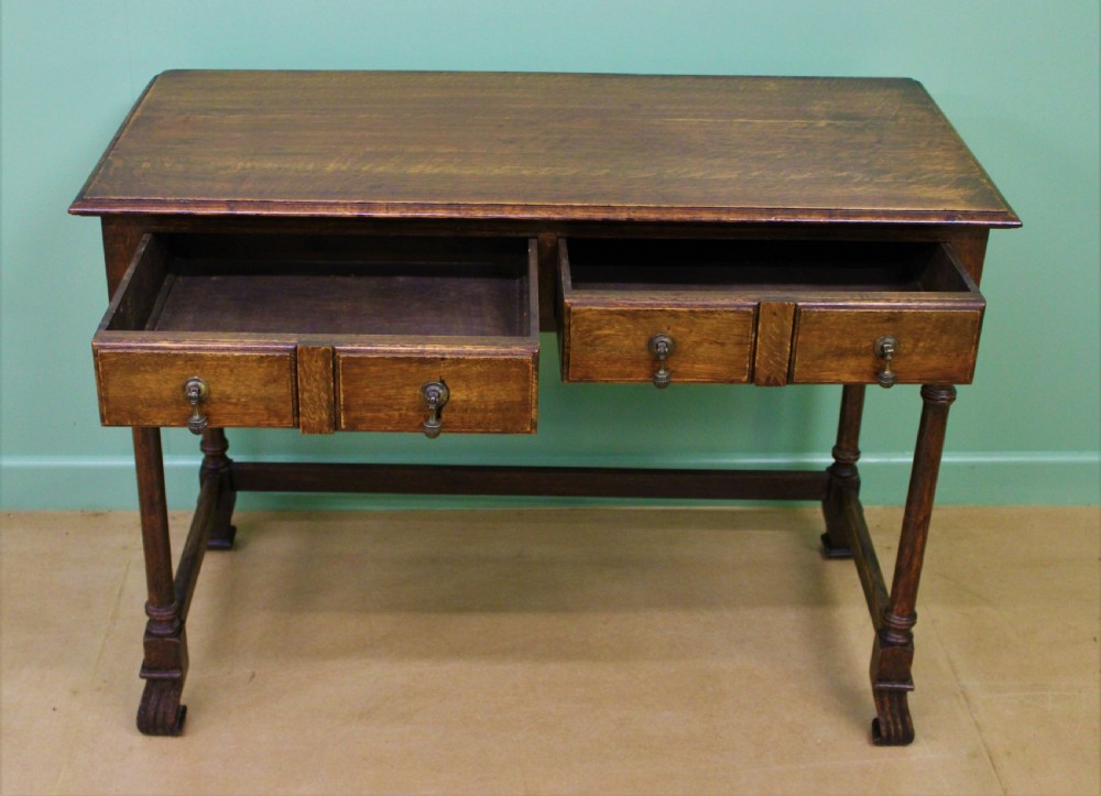 Two Drawer Oak Side Table View IX
