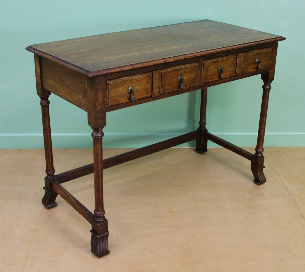 Two Drawer Oak Side Table View X