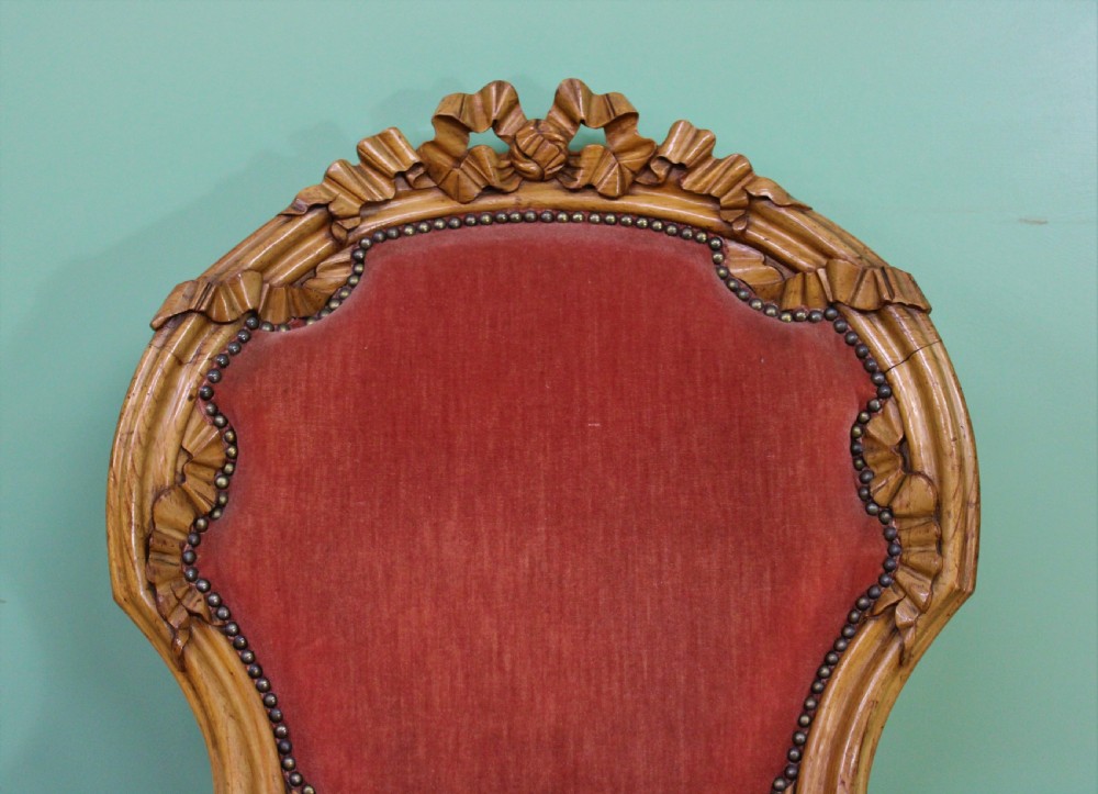 19th Century Carved Walnut Show Wood Armchair View III