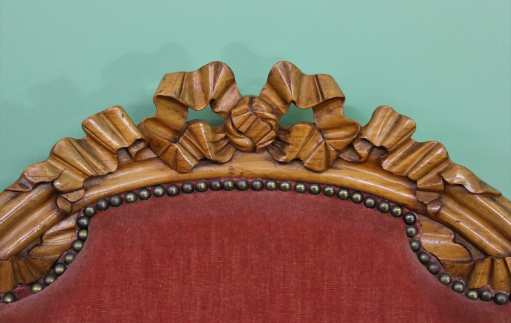 19th Century Carved Walnut Show Wood Armchair View VIII