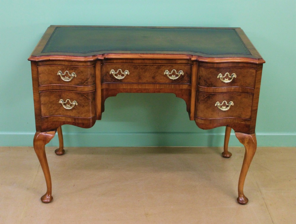 Serpentine Fronted Burr Walnut Writing Table