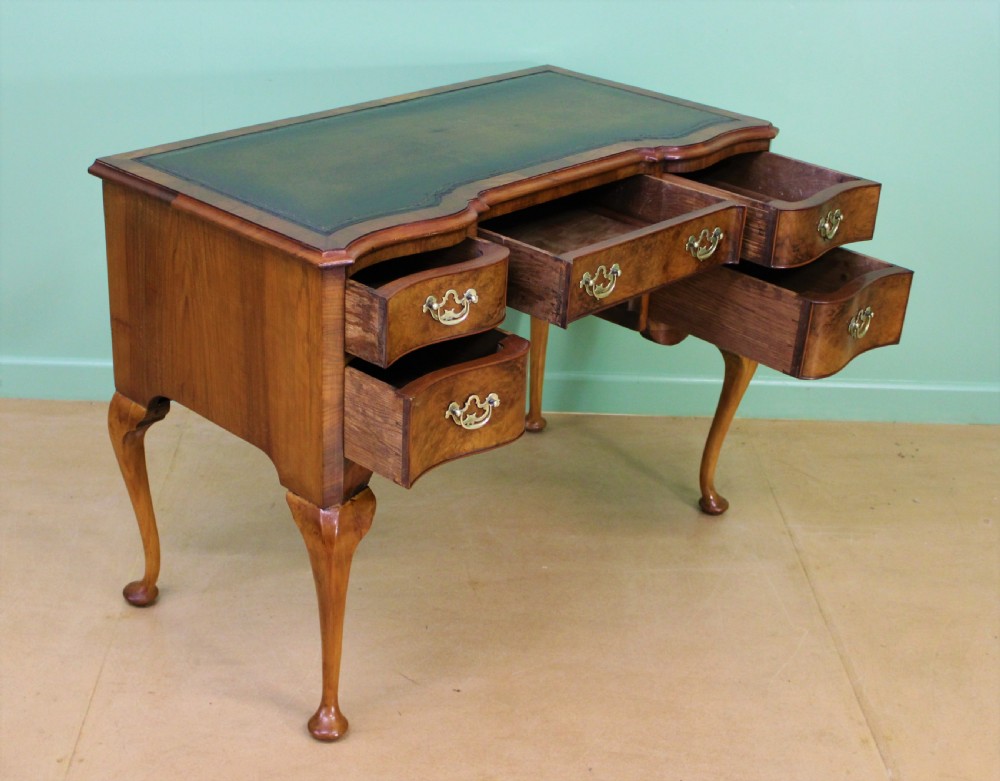 Serpentine Fronted Burr Walnut Writing Table View III