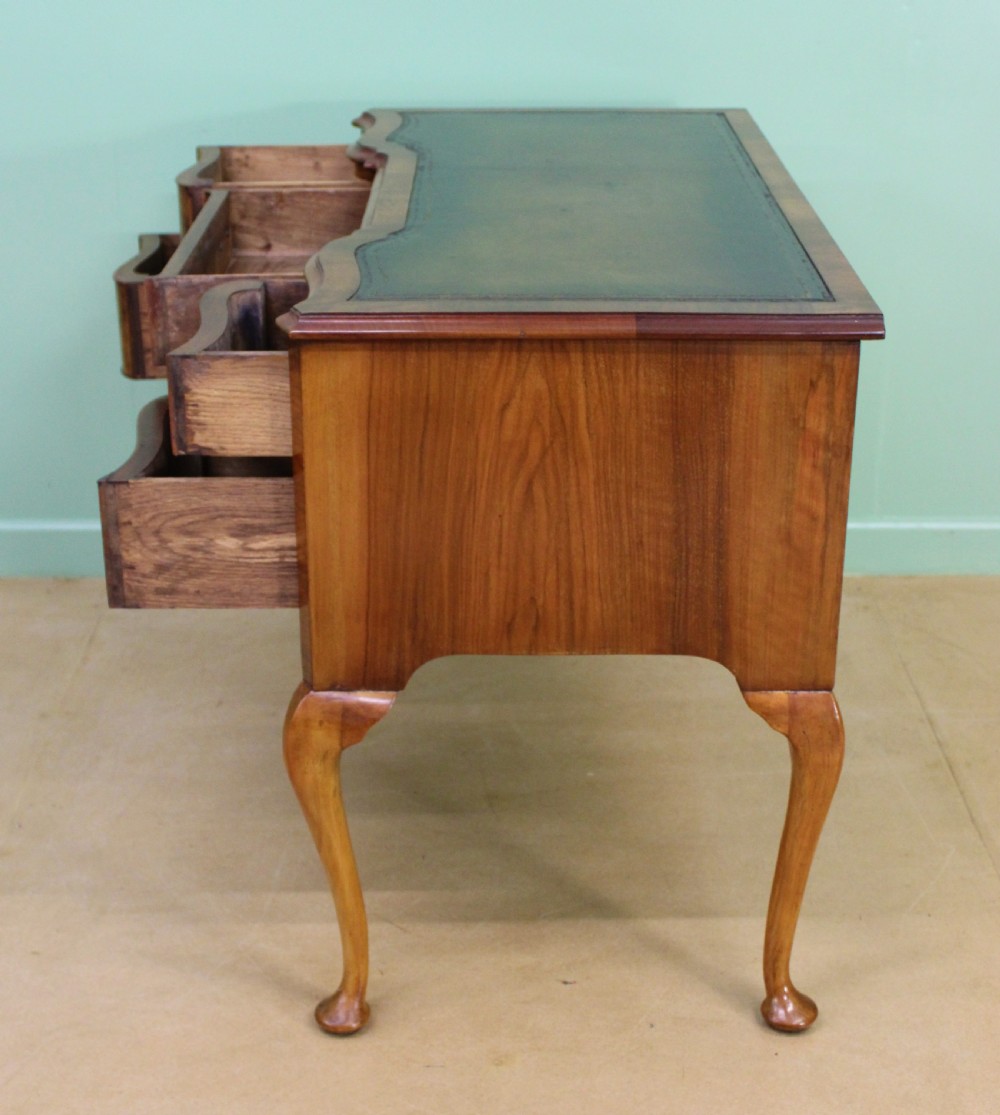 Serpentine Fronted Burr Walnut Writing Table View V