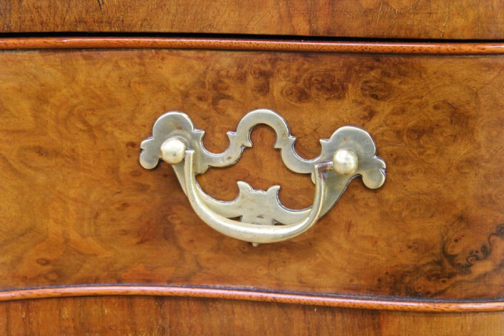 Serpentine Fronted Burr Walnut Writing Table View VIII