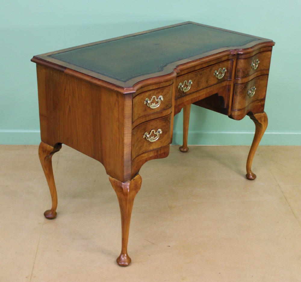 Serpentine Fronted Burr Walnut Writing Table View X