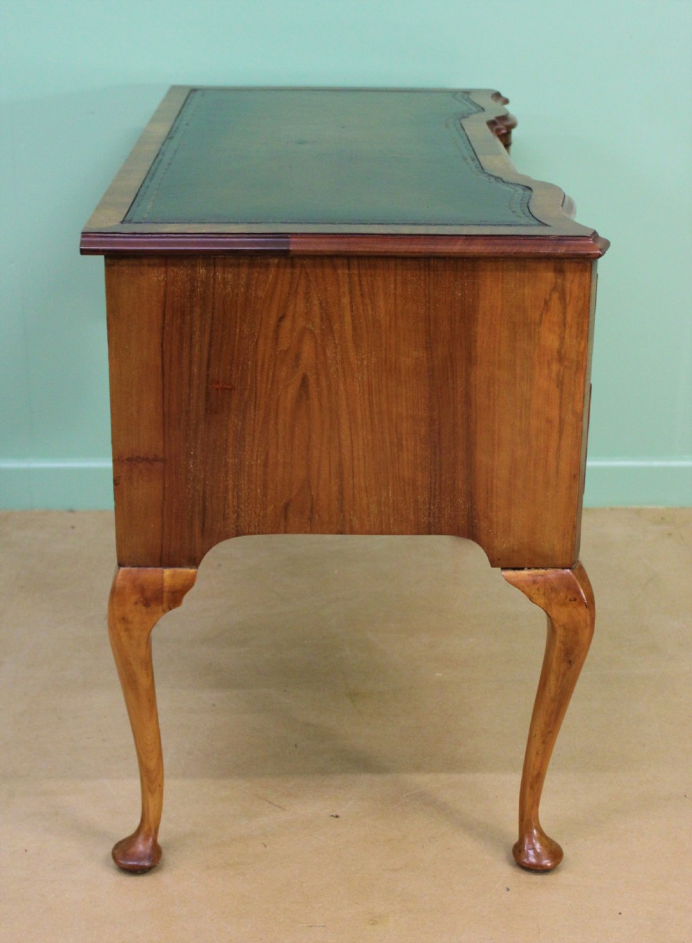 Serpentine Fronted Burr Walnut Writing Table View XII