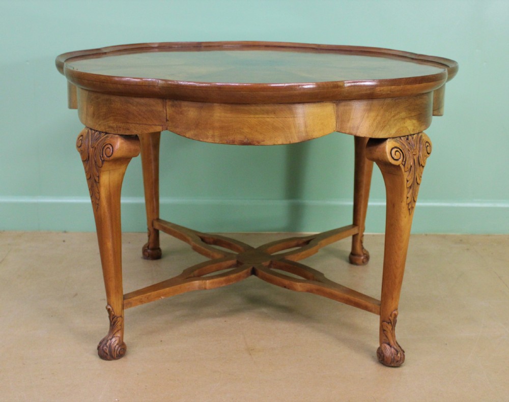 Large Burr Walnut Shaped Top Coffee Table View VII
