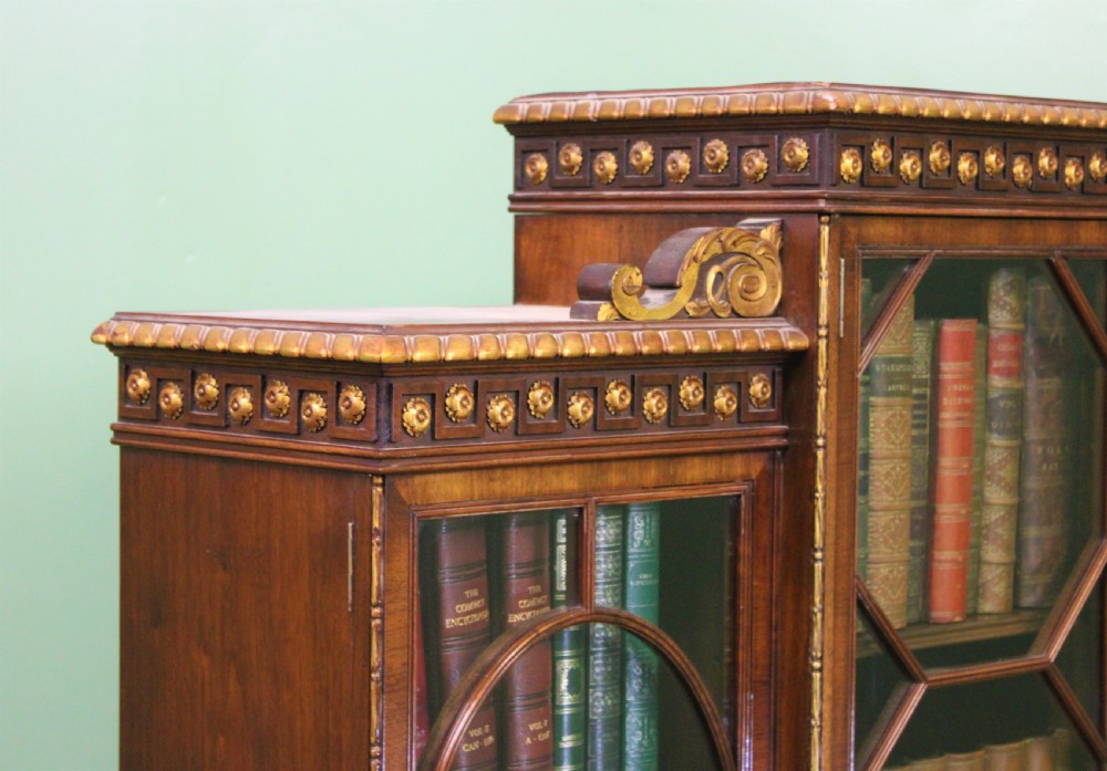 Waring and Gillow Burr Walnut Breakfront Bookcase View IV