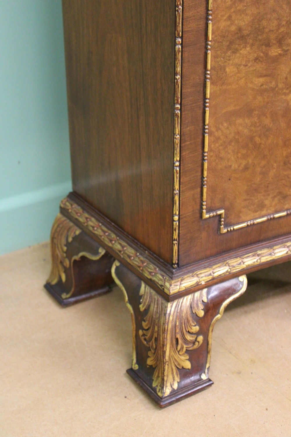 Waring and Gillow Burr Walnut Breakfront Bookcase View XI