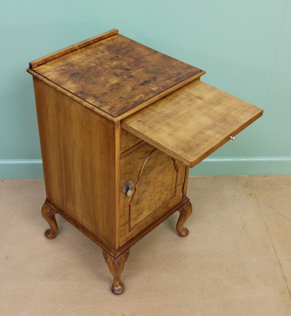 Pair of Burr Walnut Bedside Cabinets View IV