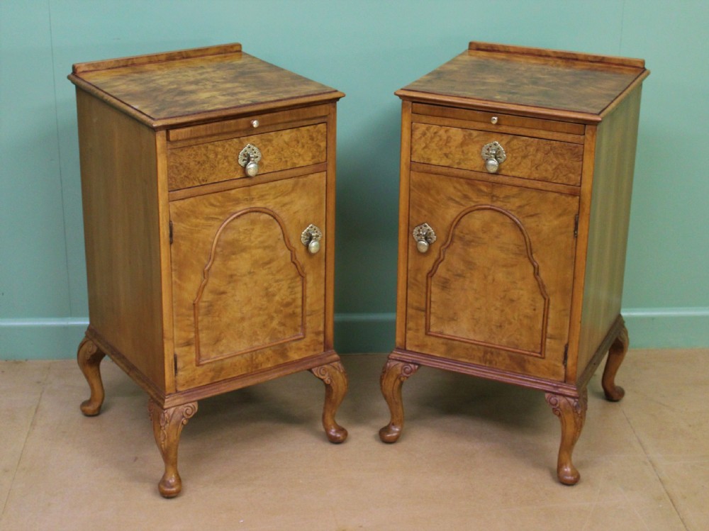 Pair of Burr Walnut Bedside Cabinets View VIII