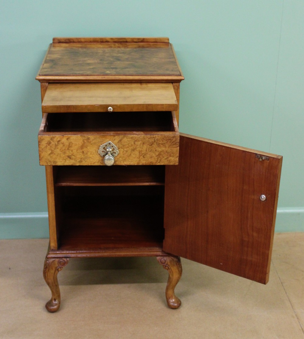 Pair of Burr Walnut Bedside Cabinets View XI