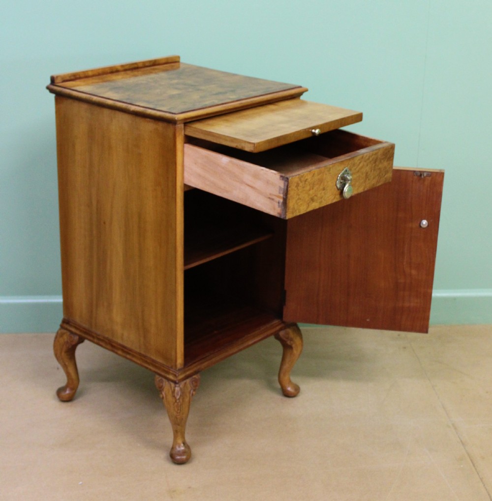 Pair of Burr Walnut Bedside Cabinets View XII