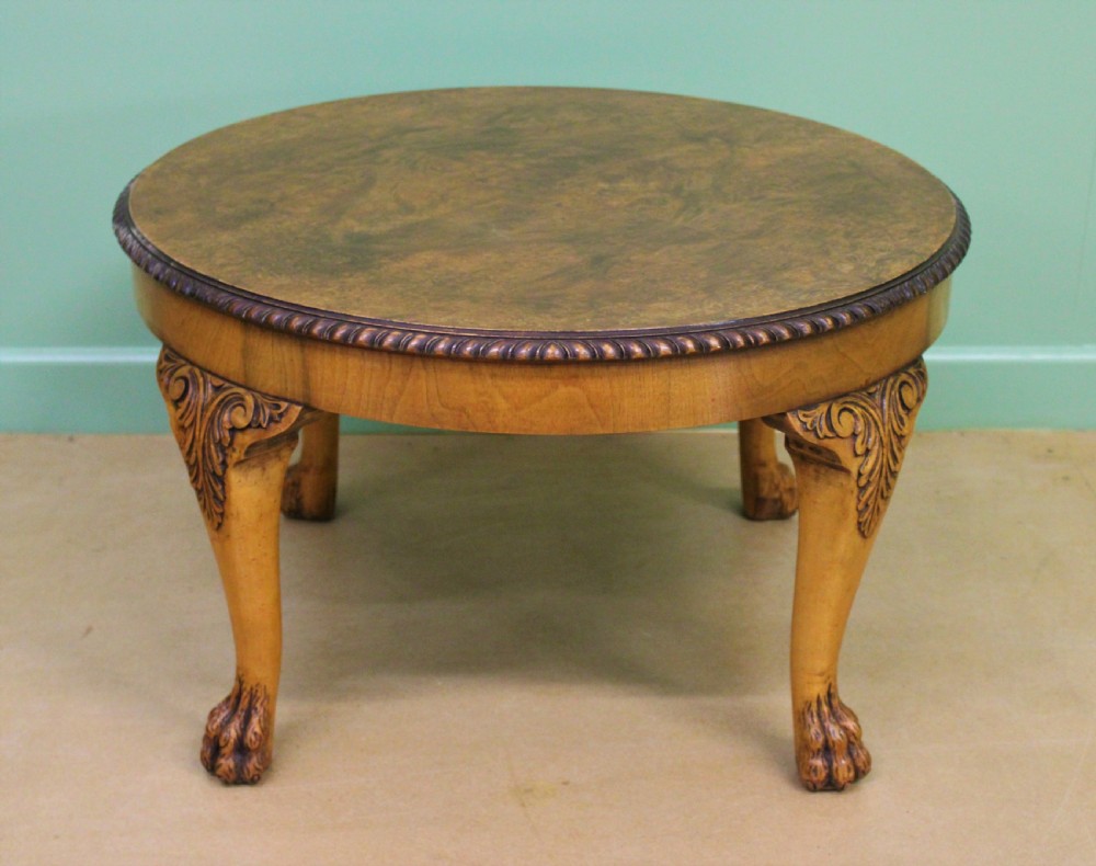 Round Burr Walnut Coffee Table