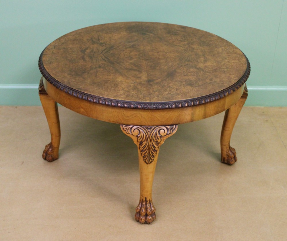Round Burr Walnut Coffee Table View II