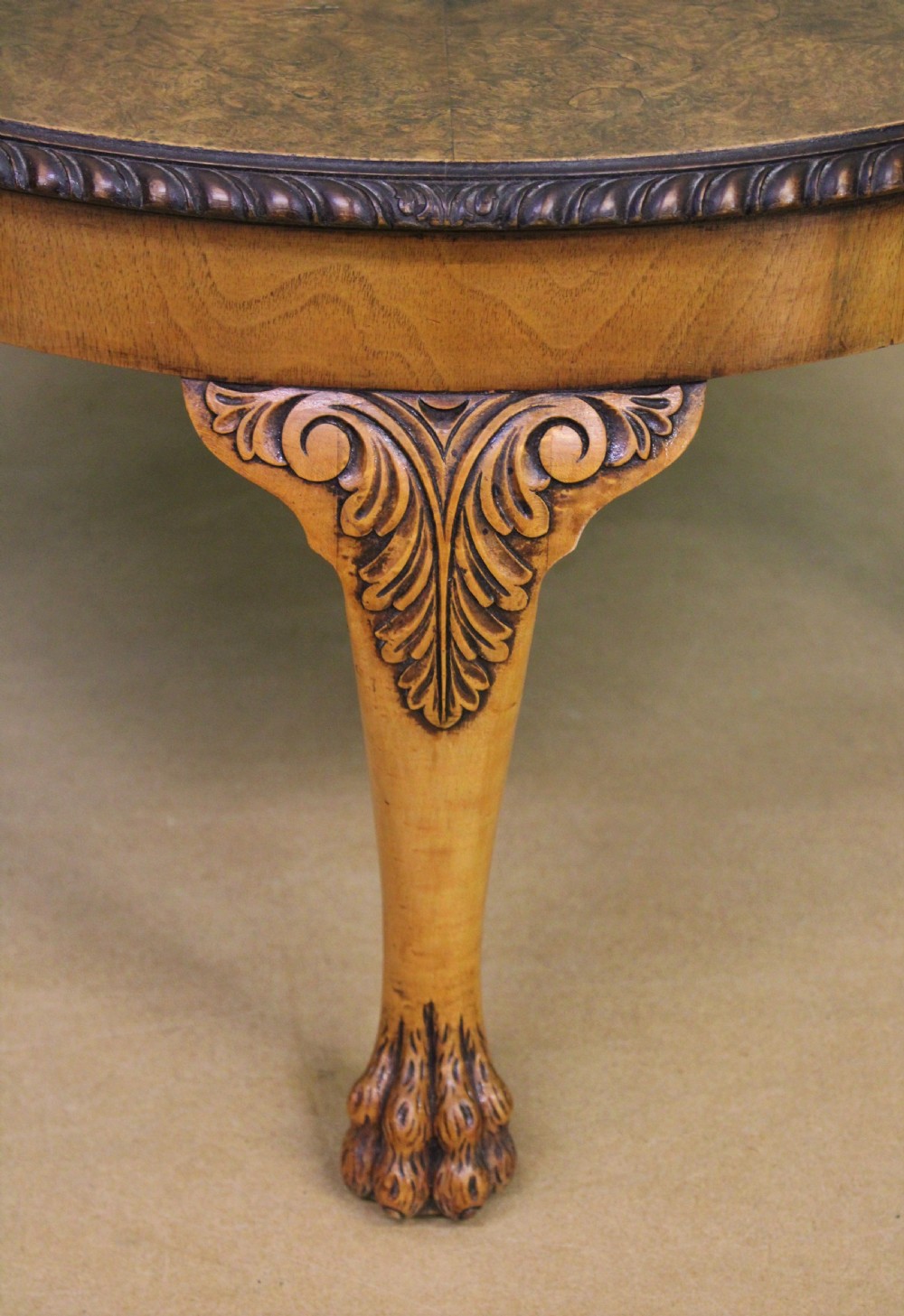 Round Burr Walnut Coffee Table View III